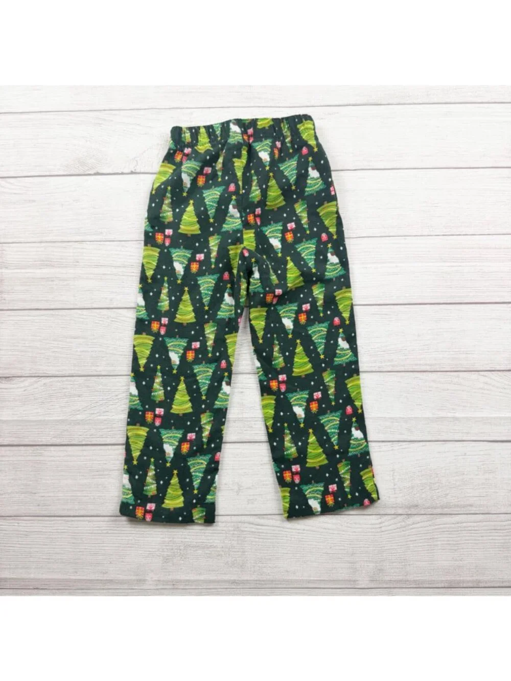 Old Navy Christmas Tree Pajama Set Buttoned Collared Green XS 5